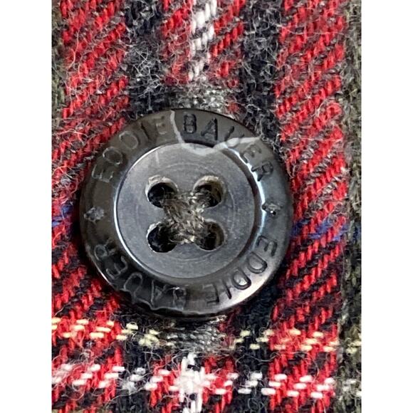 Eddie Bauer Men's Sz XXL Flannel Shirt Red/Grey Plaid Cotton Button Down Pocket - Picture 6 of 12